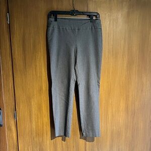 Tribal Ankle Pants in Charcoal Gray/ Brown check. Size 8
